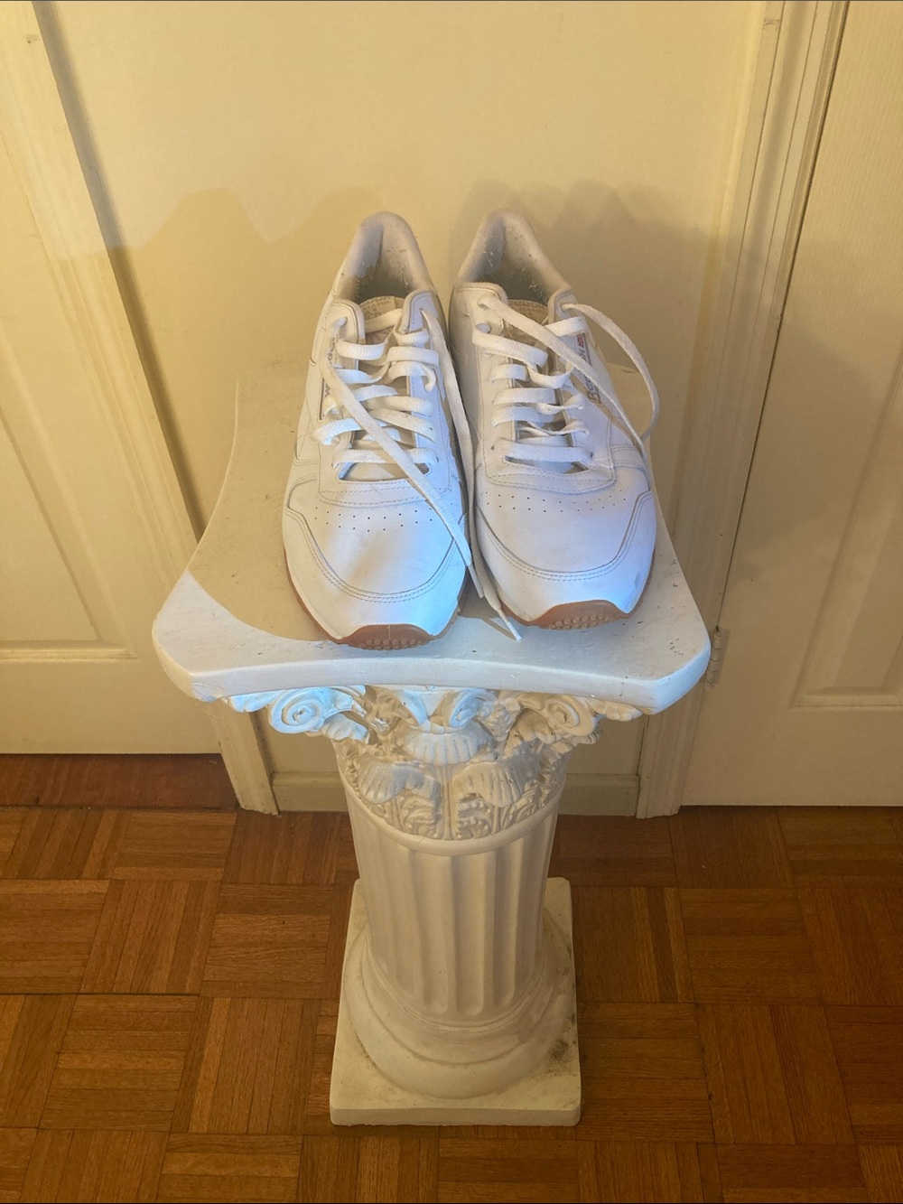 Reebok White Men's Sneakers with Gum Toe Accents